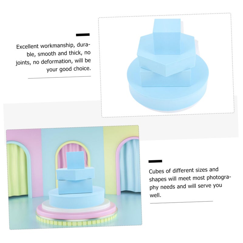 4pcs Lightweight Geometric Cube Photo Props For Jewelry Cosmetic Food Styling Background Display Blocks - Image 4