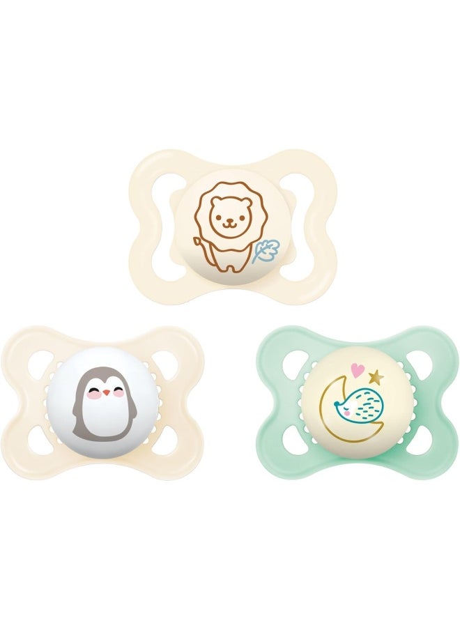MAM MAM Variety Pack Baby Pacifier, Includes 3 Types of Pacifiers, Shape Helps Promote Healthy Oral Development, 0-6 Months, Unisex, 3 Count (Pack of 1)  - Image 1