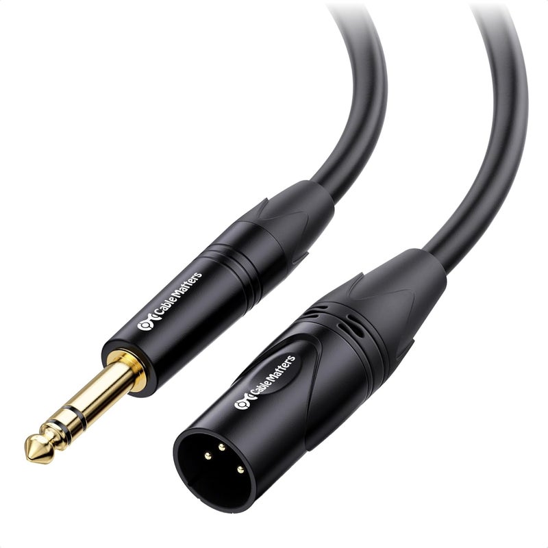 CableMatters 6.35mm (1/4 Inch) Long TRS to XLR Cable - 50ft, Male to Male XLR to TRS Cable, Black – Not for Microphone Use - Image 1
