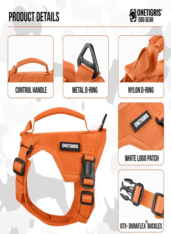 Onetigris Small Harness Dog Harness and Leash Set,MINI Trooper No Pull Dog Vest Fully Adjustable Harness for Puppy Dog and Cats, Dog Vest Harness for XXXS XXS XS Pets (Orange, XXXS) - Image 3