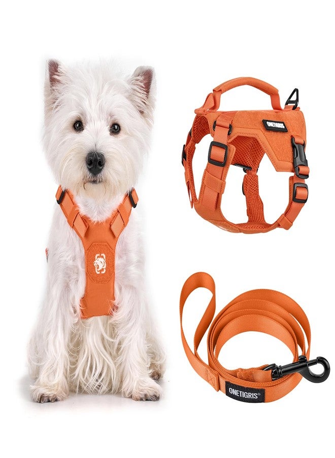 Onetigris Small Harness Dog Harness and Leash Set,MINI Trooper No Pull Dog Vest Fully Adjustable Harness for Puppy Dog and Cats, Dog Vest Harness for XXXS XXS XS Pets (Orange, XXXS) - Image 1