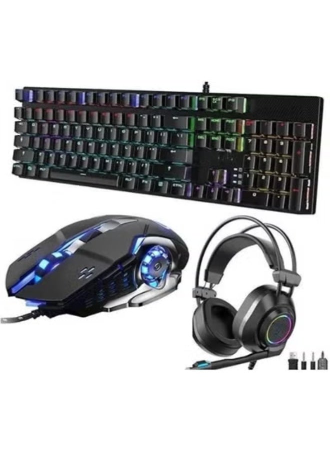 Mechanical Gaming Keyboard Bundle – Keyboard, Gaming Mouse & Headset – Durable, Responsive & Comfortable for Daily Use - Image 1
