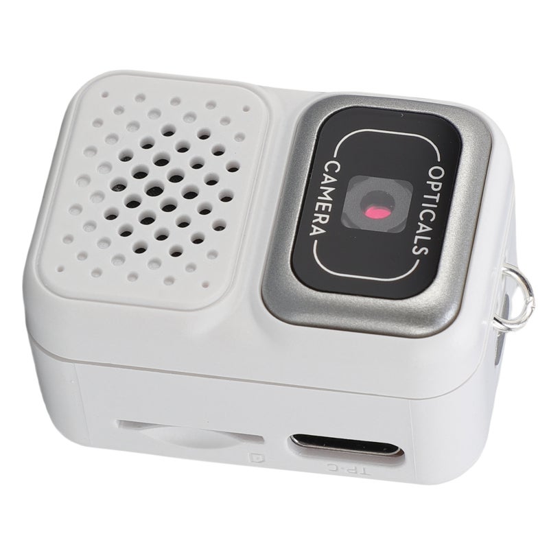 Mini Camera: White 2MP 480P HD Image Quality - Long Battery Life Wearable Keychain Camera for Outdoor Travel Cycling Mountaineering Pet Monitoring - Image 2