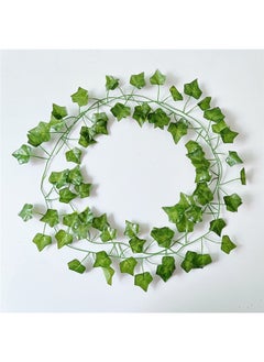 Generic 2 items Artificial Ivy Leaf Vine Green 2.1m， Vines Fake Ivy Leaves Artificial Ivy Garland Greenery Hanging Plants Green Vines for Bedroom Party Wedding Wall Indoor Outdoor Home Decor  - Image 1