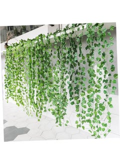 Generic 2 items Artificial Ivy Leaf Vine Green 2.1m， Vines Fake Ivy Leaves Artificial Ivy Garland Greenery Hanging Plants Green Vines for Bedroom Party Wedding Wall Indoor Outdoor Home Decor  - Image 5