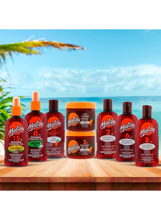 Malibu زبدة الجسم السريعة للتسمير مع بيتا كاروتين، عطر جوز الهند الاستوائي، 300 مل - Image 2