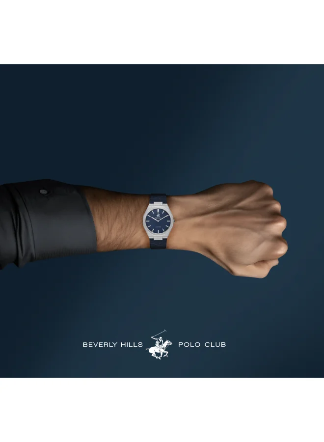 BEVERLY HILLS POLO CLUB Beverly Hills Polo Club BP3607X.399 Men Analog Display Watch & Leather Strap Dark Blue