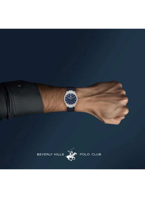 BEVERLY HILLS POLO CLUB Beverly Hills Polo Club BP3607X.399 Men Analog Display Watch & Leather Strap Dark Blue