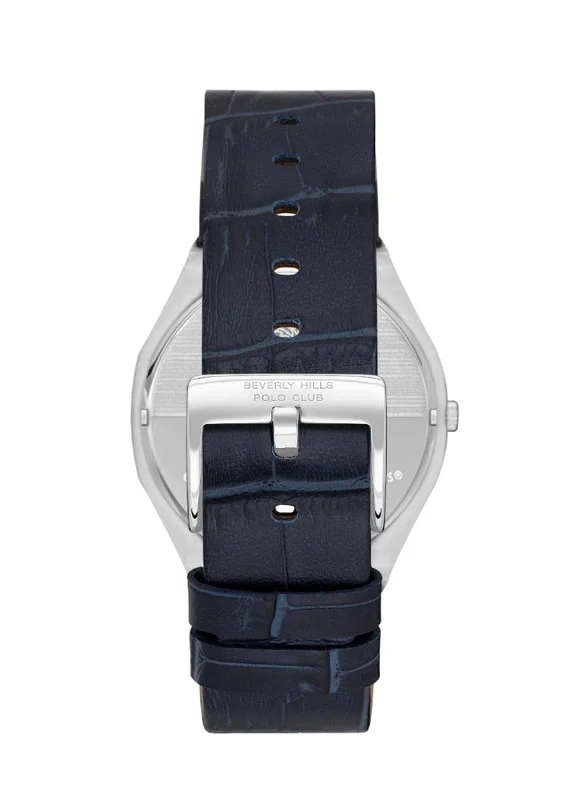 BEVERLY HILLS POLO CLUB Beverly Hills Polo Club BP3607X.399 Men Analog Display Watch & Leather Strap Dark Blue
