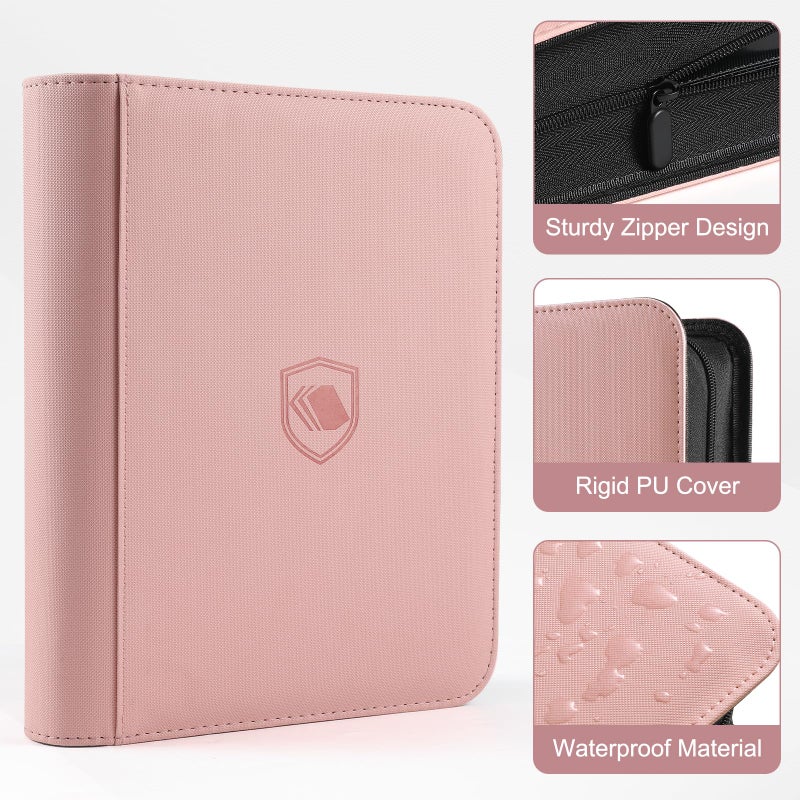 Pemocyny Toploader Binder, Holds 360 Toploaders, 100 Toploaders INCLUDED, 9-Pocket PU Cover Top Loader Binder for 3" x 4" Rigid Toploader, Ringless Double-Sided Toploader Card Binder for TCG, Sport Cards - Image 3