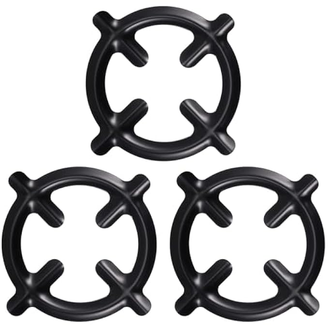 KASTWAVE Gas Ring Trivet Reducer Stove Top Hob Cooker Heat Simmer Coffee Pots Cafetiere Espresso Makers Pans Stainless Steel Kitchen Utensil 3 Pieces - Image 2