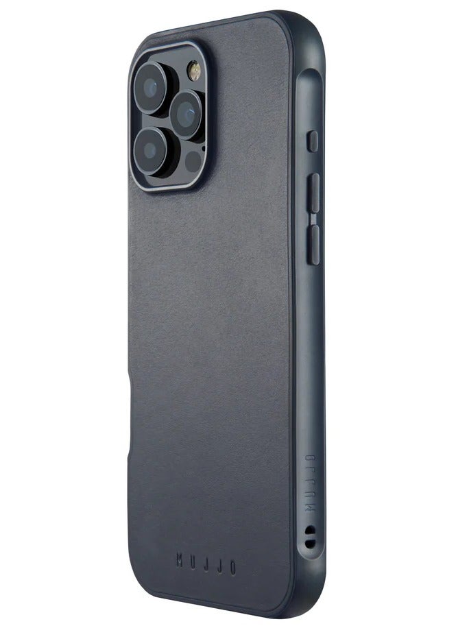 موجو آيفون  برو مع حافظة جلدية كاملة باللون الأزرق الفولاذي مع ماج سيف وحافظة واقية - Image 1