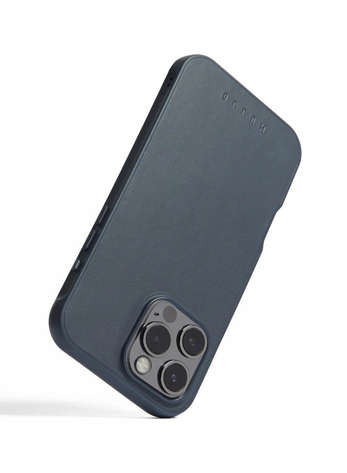 موجو آيفون  برو مع حافظة جلدية كاملة باللون الأزرق الفولاذي مع ماج سيف وحافظة واقية - Image 2