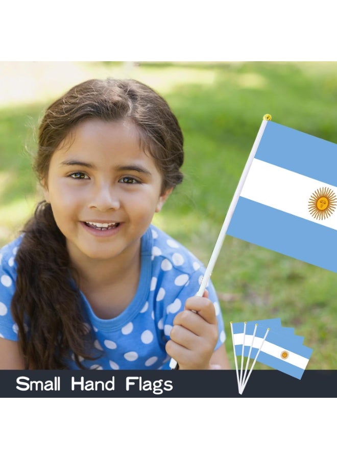 10 Pcs Argentina Hand Flags 14x21 cm Small Stick Flags for World Cup & Party Decor - Image 3