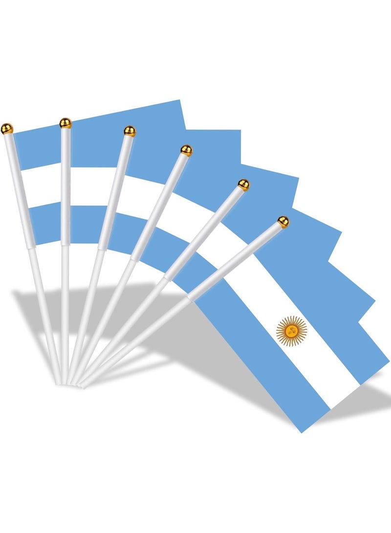 10 Pcs Argentina Hand Flags 14x21 cm Small Stick Flags for World Cup & Party Decor - Image 1