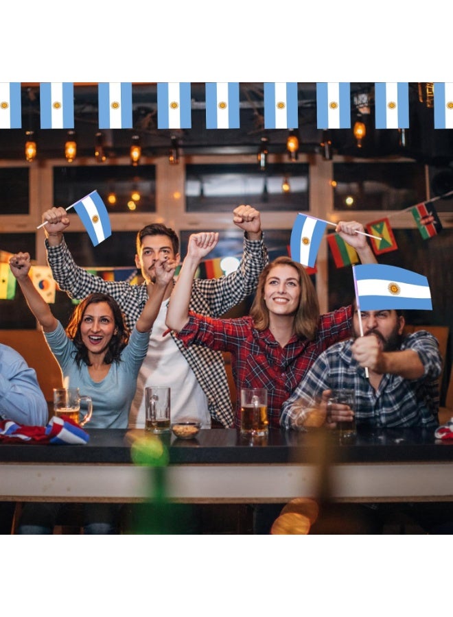 10 Pcs Argentina Hand Flags 14x21 cm Small Stick Flags for World Cup & Party Decor - Image 4