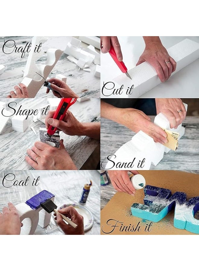 CRAFT MAGIC 2-Pack White Styrofoam Blocks 60×30×5 cm | Thick Polystyrene Foam Sheets | Large Rectangle Thermocol Blocks for Crafting, Art Sculpting, Modelling, School DIY Projects, Foam Boards, Floral & Decoration Crafts - Image 4