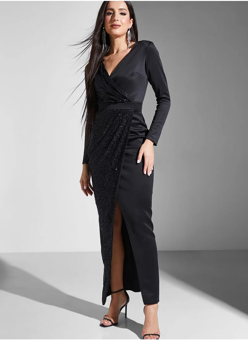 Ella Limited Edition Shimmer Wrap Dress