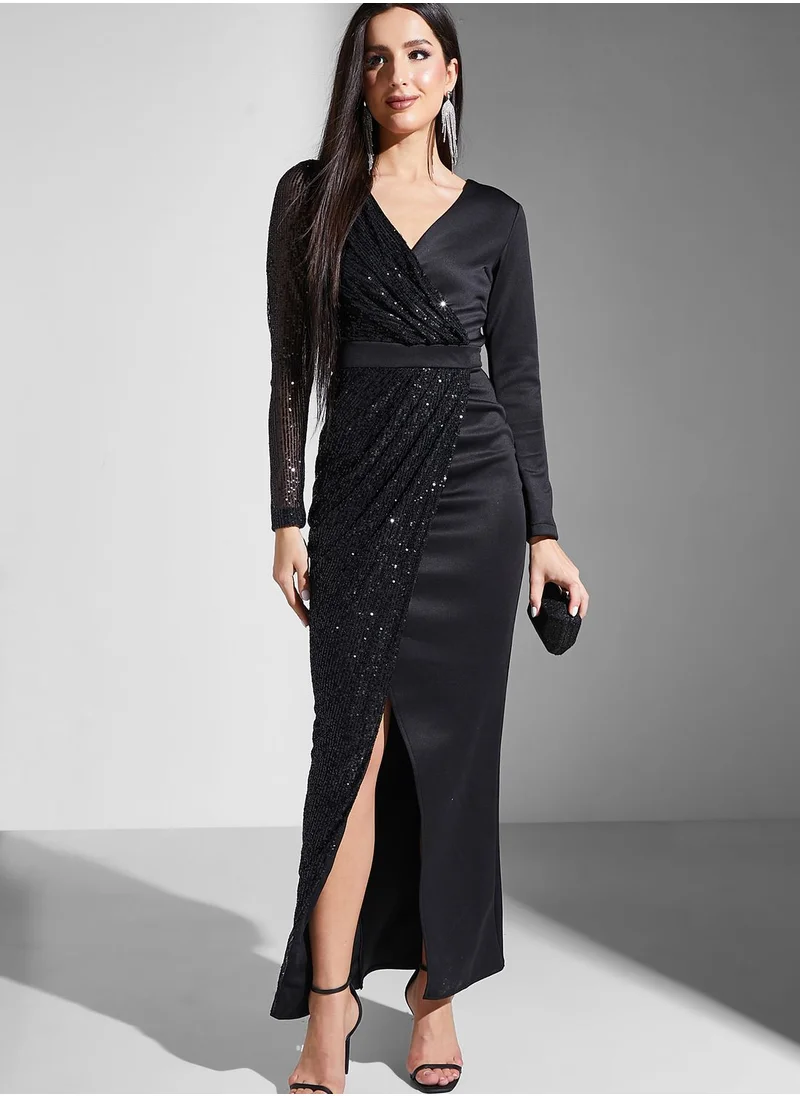 Ella Limited Edition Shimmer Wrap Dress