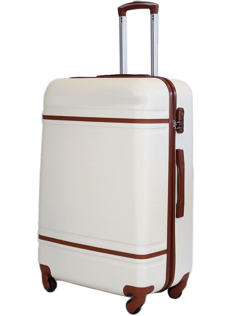 LIMOS suitcase set of hard shell luggage set with spinning wheels & 3 digital number lock set of 4 pieces trolley bags (20/24/28/14” inches) beige - Image 2