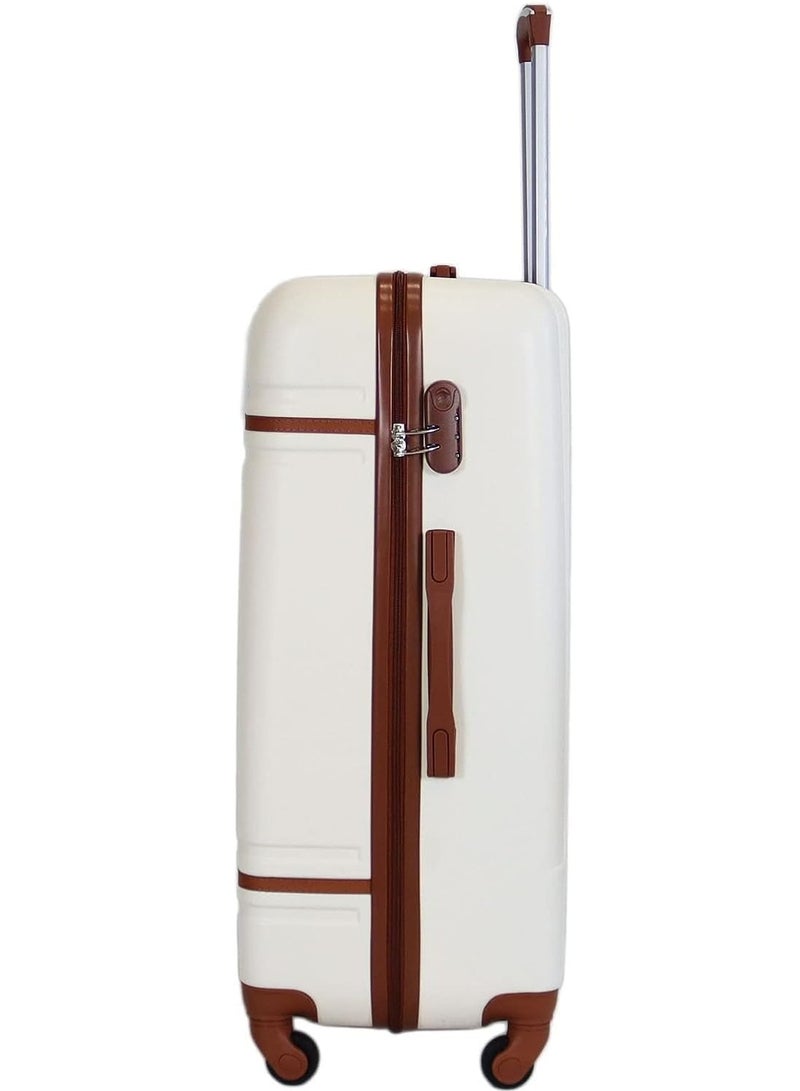 LIMOS suitcase set of hard shell luggage set with spinning wheels & 3 digital number lock set of 4 pieces trolley bags (20/24/28/14” inches) beige - Image 4