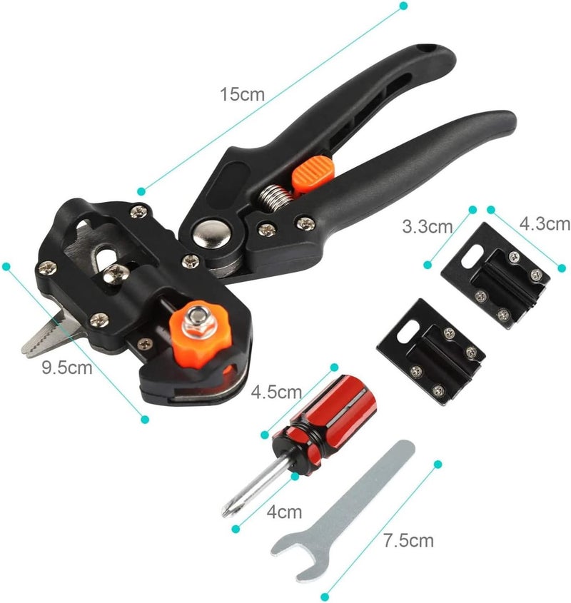 eWINNER Grafting Machine Cutting Tool Garden Fruit Tree Professional Pruning Shears Tool Kit with 3 Blades (V & U & Ω Shaped) and Sturdy Comfort Handle for Professional Efficient Pruning and Grafting - Image 2