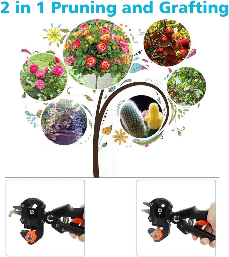 eWINNER Grafting Machine Cutting Tool Garden Fruit Tree Professional Pruning Shears Tool Kit with 3 Blades (V & U & Ω Shaped) and Sturdy Comfort Handle for Professional Efficient Pruning and Grafting - Image 3