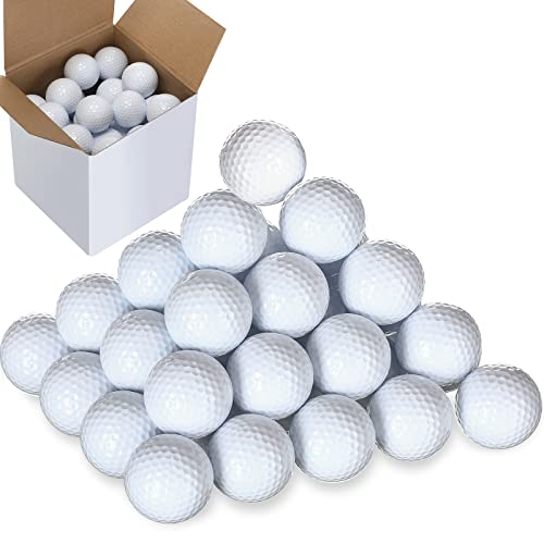 Jerify 50 Pcs Practice Golf Balls Bulk 45g Solid Rubber Golf Training Balls High Bounce Performance for Hit Away Swing Driving Range Indoor Outdoor Training(White) - Image 1