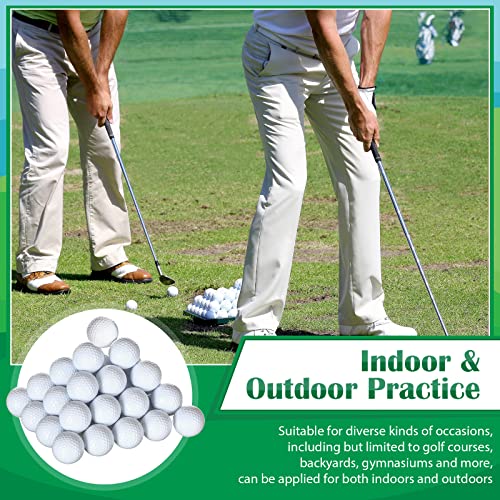 Jerify 50 Pcs Practice Golf Balls Bulk 45g Solid Rubber Golf Training Balls High Bounce Performance for Hit Away Swing Driving Range Indoor Outdoor Training(White) - Image 5