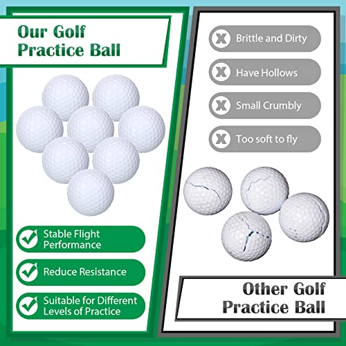 Jerify 50 Pcs Practice Golf Balls Bulk 45g Solid Rubber Golf Training Balls High Bounce Performance for Hit Away Swing Driving Range Indoor Outdoor Training(White) - Image 3