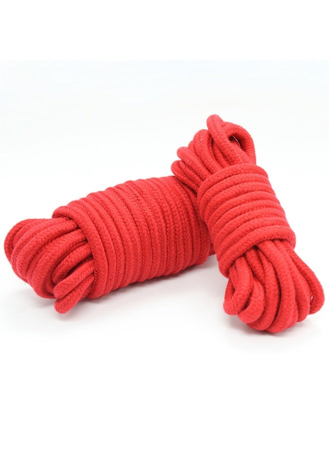 لفة من حبلين قطنيين ناعمين بطول 10 أمتار، حبل قطني طبيعي لأعمال المكرمية والحرف اليدوية وديكور المنزل. - Image 1