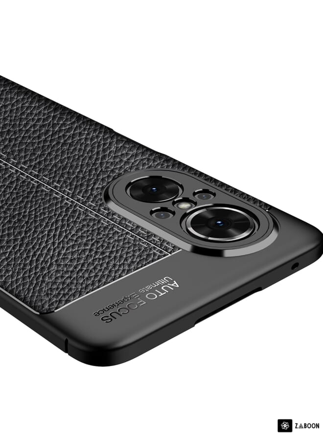 Green Tiger For Huawei nova 9 SE Litchi Texture Shockproof TPU Phone Case(Black) - Image 4