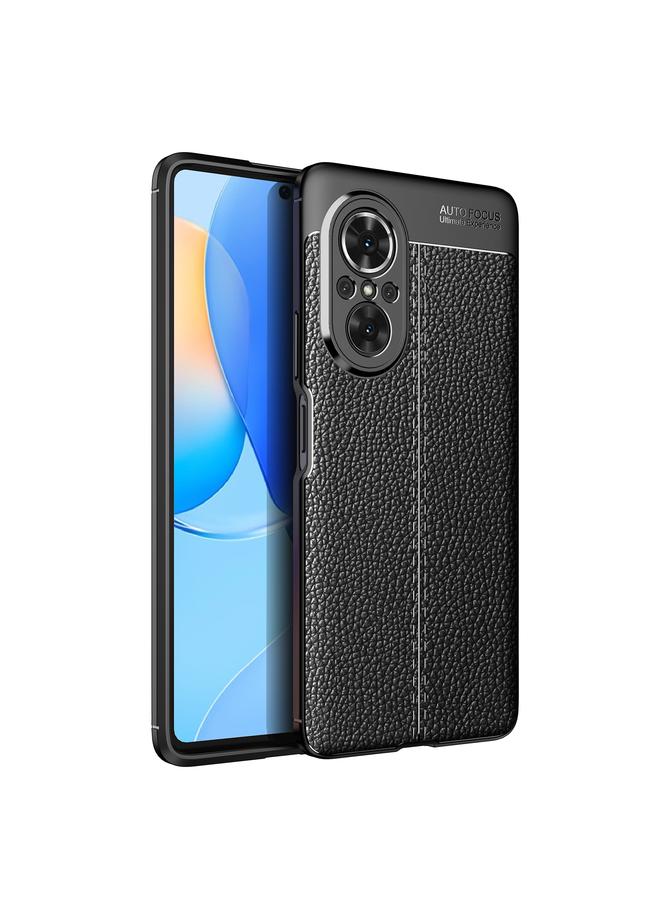 Green Tiger For Huawei nova 9 SE Litchi Texture Shockproof TPU Phone Case(Black) - Image 1