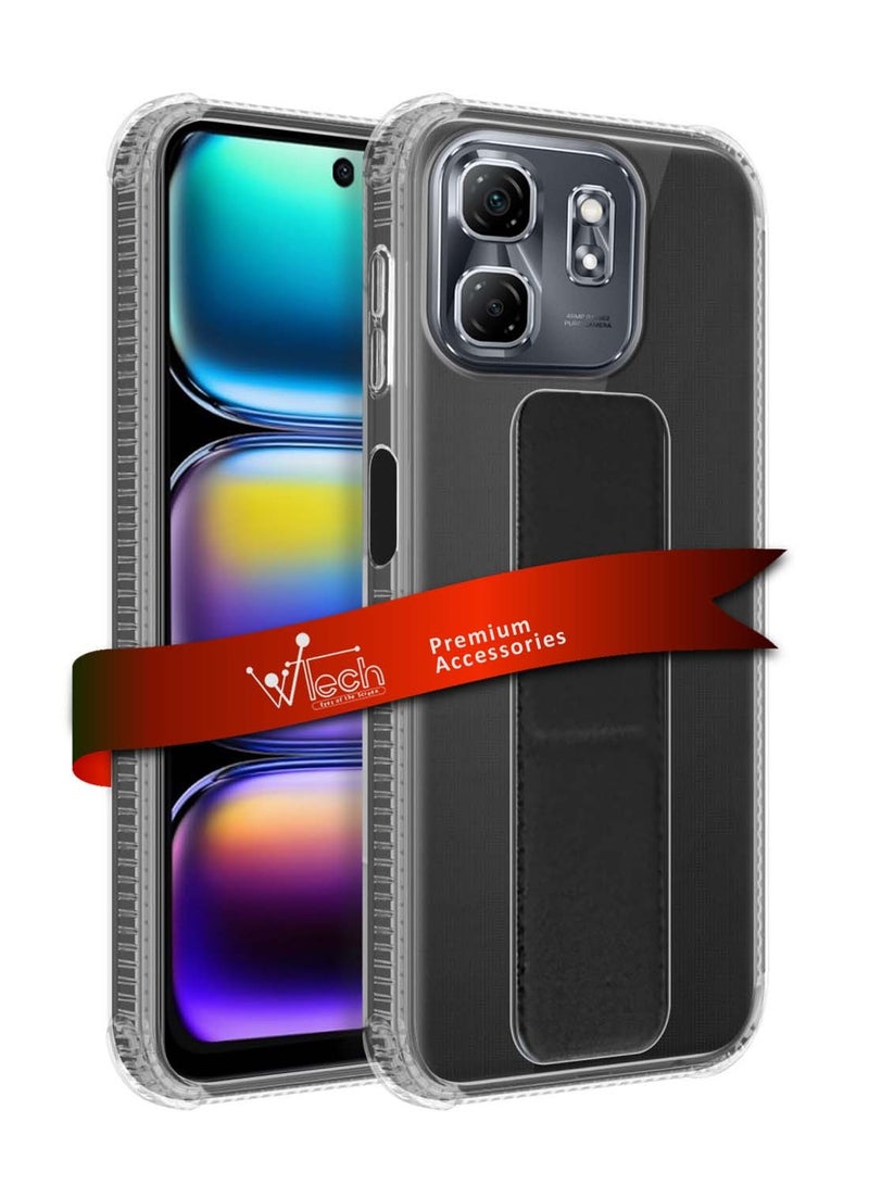 دبليو تيك غطاء وسادة هوت 50i / سمارت 9 4G 2024 TPU هوت 50i / سمارت 9 4G TPU غطاء وسادة هوائية - شفاف / أسود - Image 1