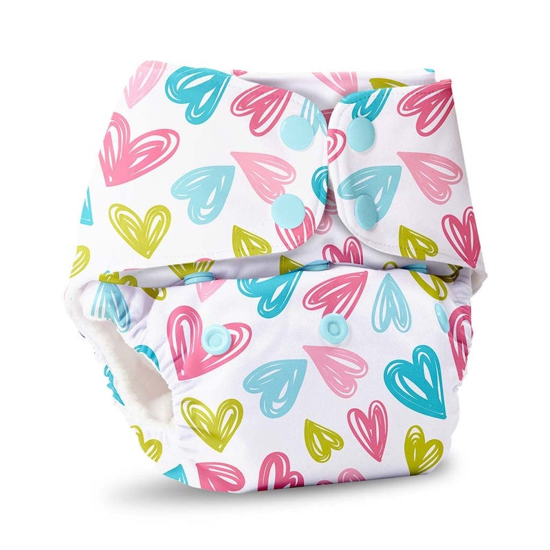 Superbottoms Basic Leakage-proof advanced cloth diapers for babies, High Absorbent 100% cotton 5 reusable diaper and 5 insert pad Combo Pack washable cloth diaper 3M -3Years Adjustable, Reduces Rash - Image 2