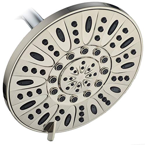 AquaDance BRUSHED NICKEL High Pressure 6-Setting 7" Rain Shower Head – Angle Adjustable, Anti-Clog Showerhead Jets, Tool-Free Installation - USA Standard Certified - Top U.S. Brand - Image 1