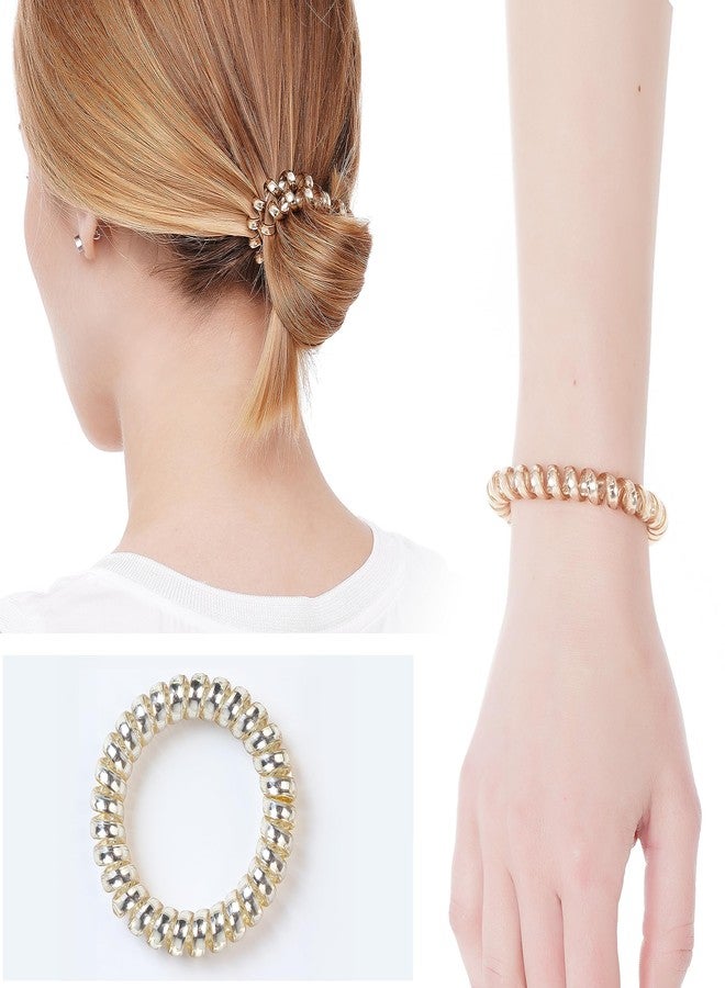 Toros.Store Set of 6 Bridesmaid Gifts Spiral Hair Ties on a Proposal Card - Phone Cord Hair Tie for Bridal Shower, Bachelorette Party Favors, Maid of Honor and Bridesmaid Proposal Gift (Gold) - Image 5