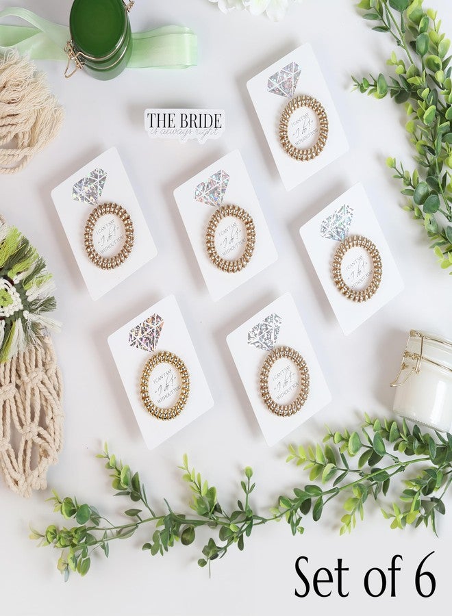 Toros.Store Set of 6 Bridesmaid Gifts Spiral Hair Ties on a Proposal Card - Phone Cord Hair Tie for Bridal Shower, Bachelorette Party Favors, Maid of Honor and Bridesmaid Proposal Gift (Gold) - Image 3
