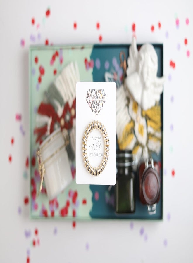 Toros.Store Set of 6 Bridesmaid Gifts Spiral Hair Ties on a Proposal Card - Phone Cord Hair Tie for Bridal Shower, Bachelorette Party Favors, Maid of Honor and Bridesmaid Proposal Gift (Gold) - Image 2