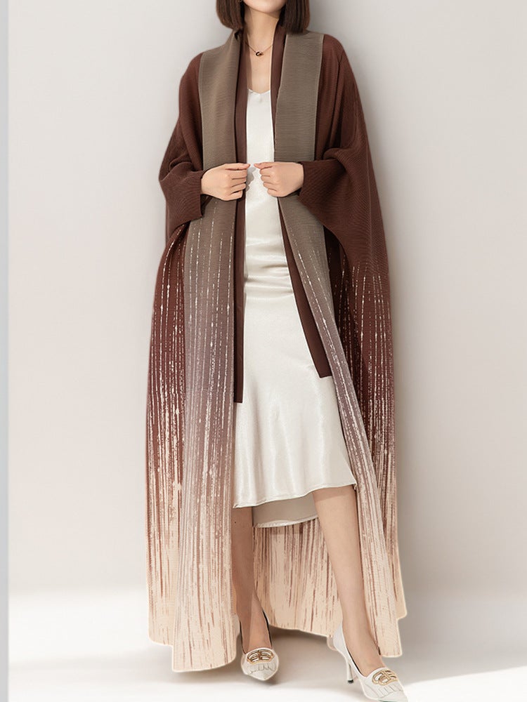 Middle East Muslim Robe Women'S Long Dress Women'S Loose Plus Size Pleated Gradient High-Grade Arabian Dubai Clothing - Image 5