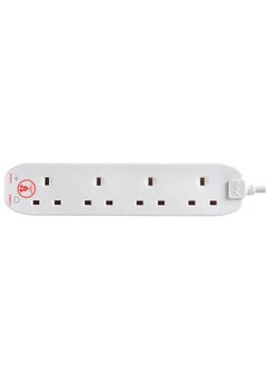 MASTERPLUG Masterplug Four Socket Power Surge Protected Extension Lead, 2 Metres, 25 x 5.5 x 3 cm, White  - Image 2