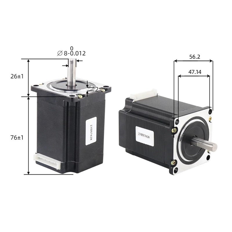 57HS76 Stepper Motor Nema23 57 Motor 4 Lead 2.8A 6.35mm Shaft For CNC Plasma Cutting - Image 5