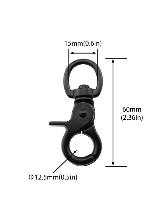 DGHAOP DGHAOP 2pcs Snap Hook Zinc Alloy 60mm Black Key Chain Door Lock Pets Cage Hook Belt Clip for Any Suitable Cage, Dog Traction Rope - Image 2