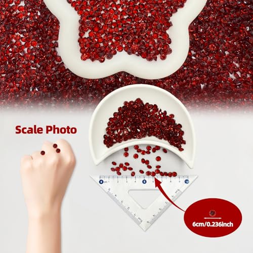 Angzhia 5000 pcs/Pack Wedding Table Scatter Confetti Crystals Acrylic Diamonds 6 mm Rhinestones for Wedding, Bridal Shower, Vase Beads Decorations (6mm, Burgundy) - Image 2