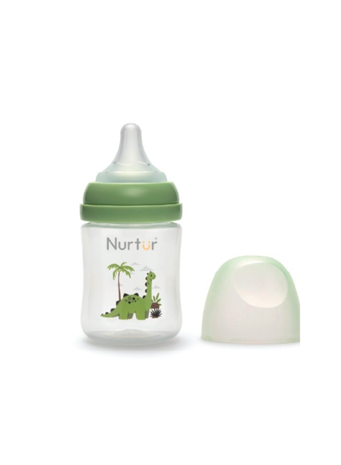 Nurtur-160Ml Pp Bottle With Wide Teat - Green / Dino - Image 1