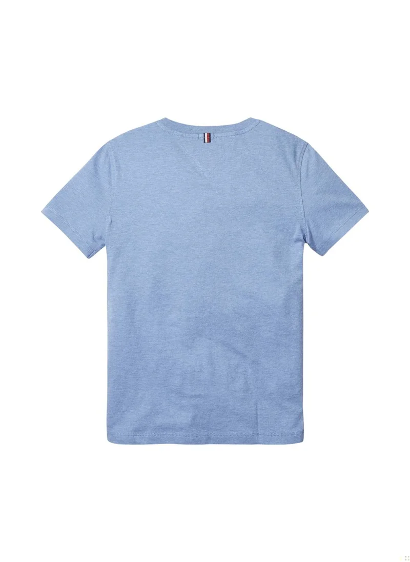 TOMMY HILFIGER Boys's Essential Organic Cotton T-Shirt - Cotton, Blue