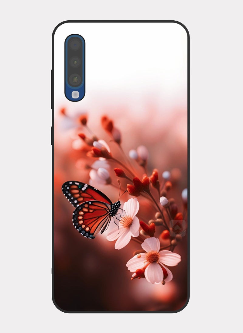 بكسلات كفر سامسونج جالكسي ايه 50 فراشة و ورده احمر - Image 1