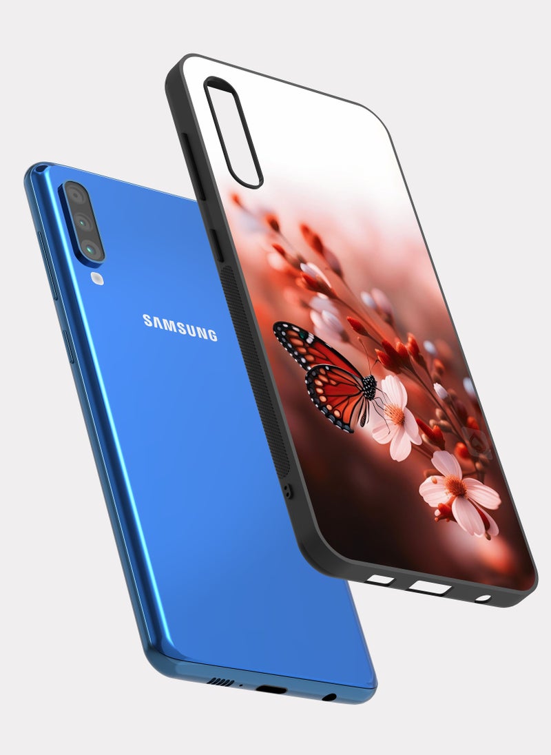 بكسلات كفر سامسونج جالكسي ايه 50 فراشة و ورده احمر - Image 2