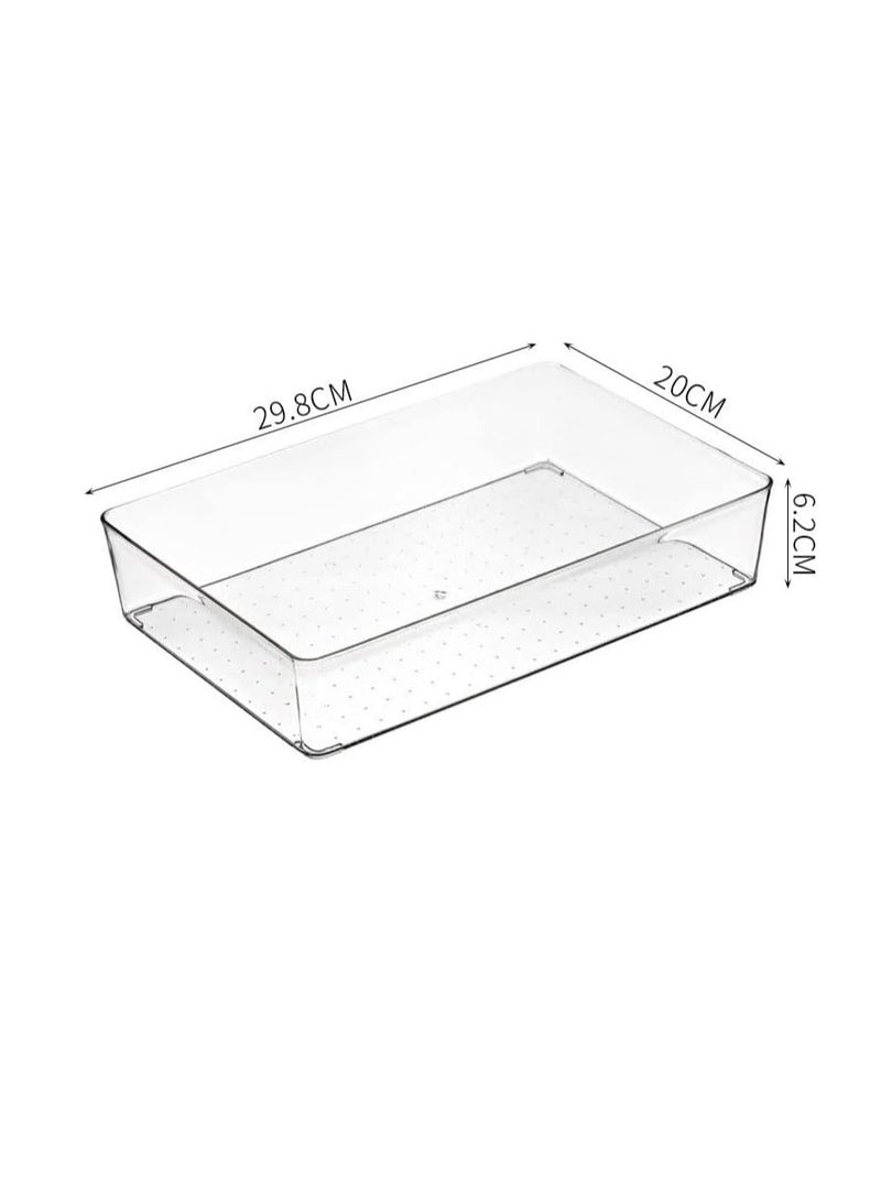 Multifuntion Plastic Storge Bins Acrylic Clear Open Storage Bins Stationary Storage Box for Desk Drawer Organizer Plastic Cosmetics Classify Containers for Makeup Brush, Lipstick, Eyebrow Pencil (E-3) - Image 2
