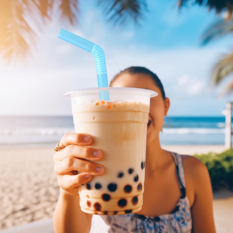 ALINK 100 PCS Jumbo Plastic Boba Straws - Extra Wide Neon Disposable Flexible Boba Smoothie Straws  Bendy Bubble Tea Straw for Milkshakes  Tapioca Pearls - 8.5"" L 0.47"" D - Image 5